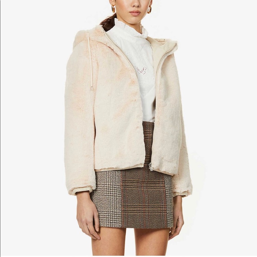 Maje Bayapo Reversible Faux Fur Jacket 36
